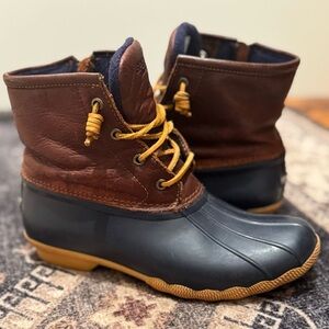 Sperry Brown and Navy Saltwater Duck Boots